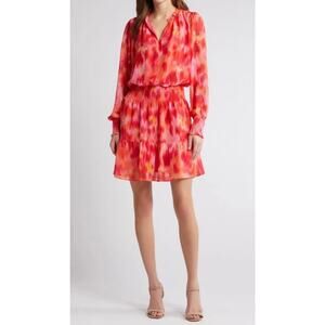 Chelsea28 Floral Long Sleeve Chiffon Dress Sz XL Romantic Feminine Swiftie Party